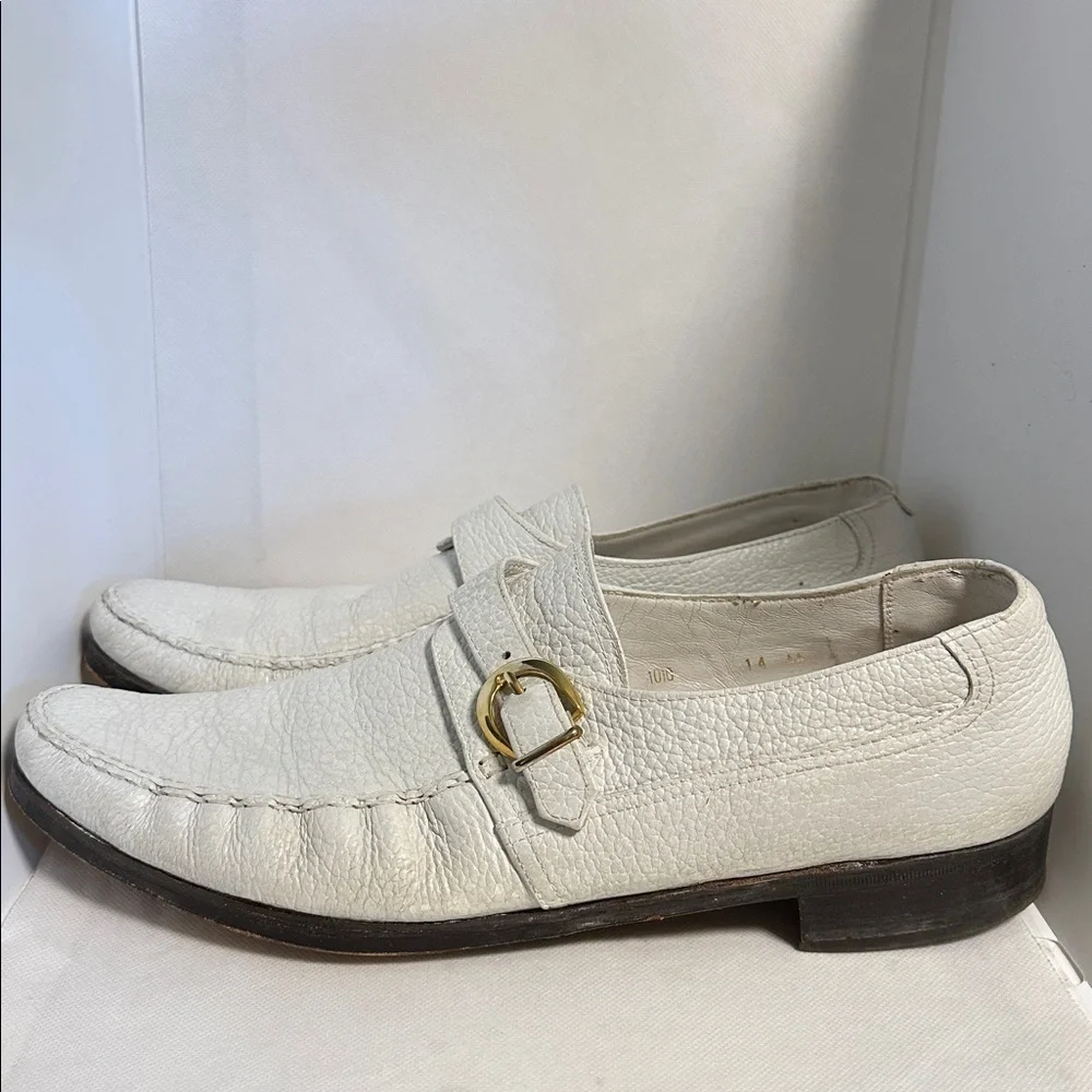 Weyenberg Massagic King Size Vintage Men’s White Leather Loafers – Size 14 AA